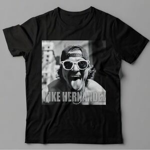 Black Graphic Tee with Kike Hernandez Front Photo Print